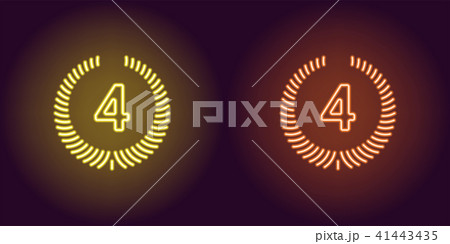 Neon icon of Yellow and Orange Fourth Place 41443435