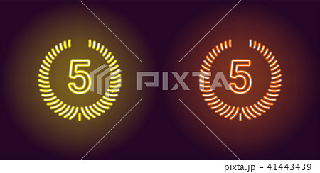 Neon icon of Yellow and Orange Fifth Place 41443439