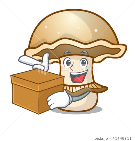 With box portobello mushroom character cartoon 41449311