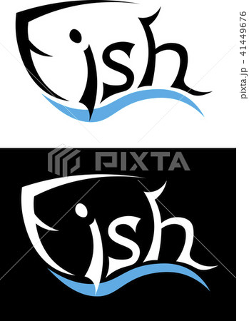 silhouette of fish from letters fish minimalist restaurant logo 41449676