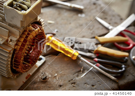 Old disassembled electric motor Old disassembled electric motor 41450140