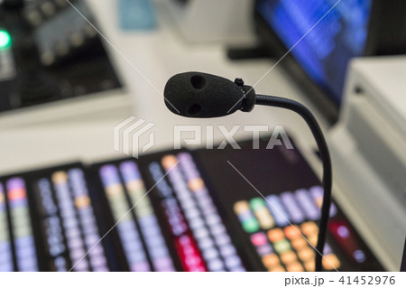 microphone in studio for voice actor, radio broadc 41452976