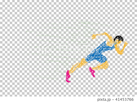 短跑選手的例證畫與蠟筆 41453766