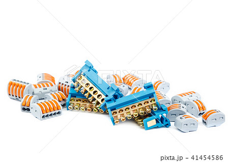 Electrical terminal blocks isolated on white 41454586