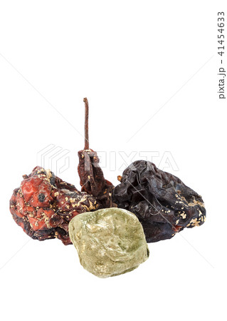 Rotten apple, pear, citrus fruit on white 41454633