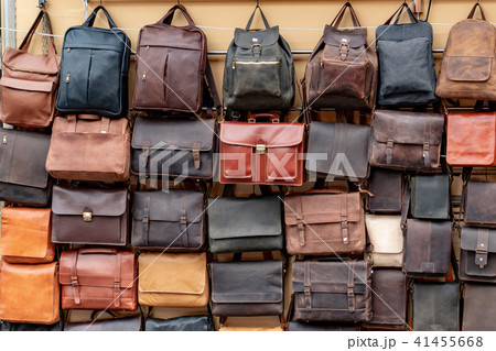Many leather case for sale at the market Many leather case for sale at the market 41455668