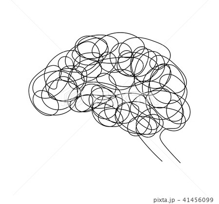 Abstract human brain doodle hand drawn style. -插圖素材[41456099