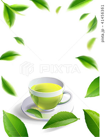 Black tea cup with mint leaves isolated. 41456361