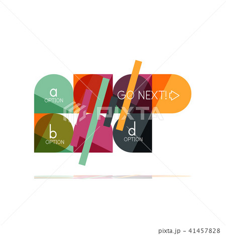 Minimal flat clean abstract option step infographic design element, geometric shapes - round squares 41457828