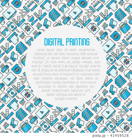 Digital printing concept with thin line icons Digital printing concept with thin line icons 41459528