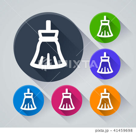 broom circle icons with shadow broom circle icons with shadow 41459698