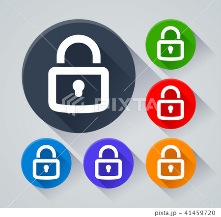 padlock circle icons with shadow padlock circle icons with shadow 41459720