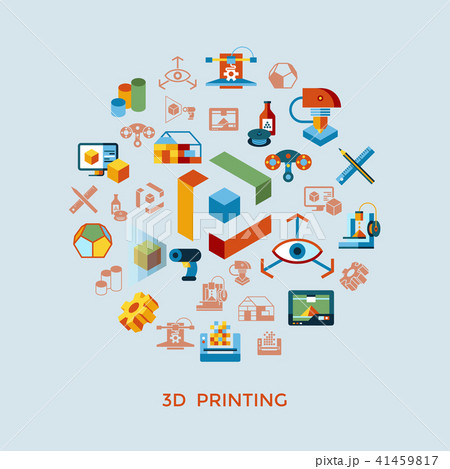 Digital vector 3d printing technology Digital vector 3d printing technology 41459817