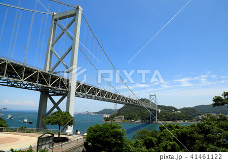 関門橋 北九州 山口県 福岡県 の写真素材