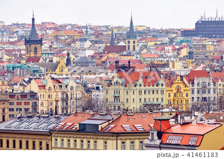 Old city buildings from above in a cloudy day 41461183
