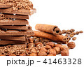 Chocolate tiles and nuts on white background 41463328
