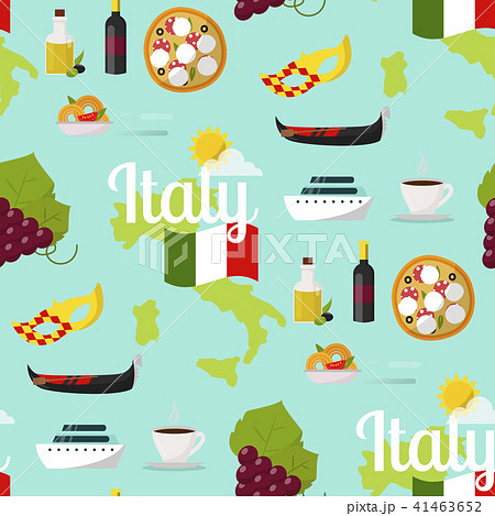 Italy travel map vector attraction tourist symbols sightseeing world italian architecture seamless 41463652