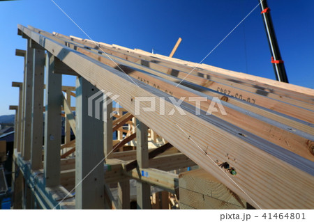 新築住宅の上棟現場 新築住宅の上棟現場 41464801