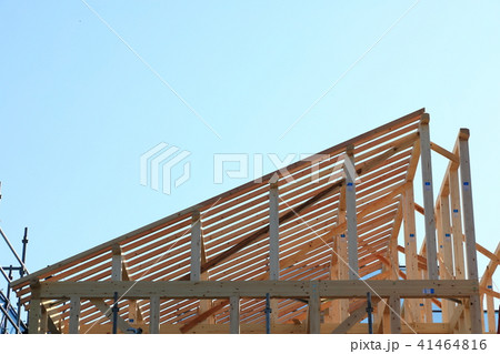 新築住宅の上棟現場 41464816