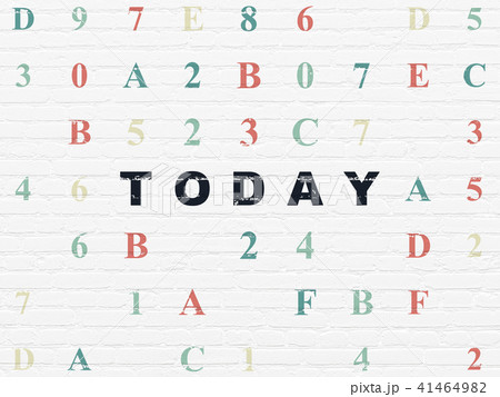 Time concept: Today on wall background 41464982
