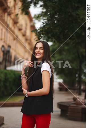 portrait of beautiful brunette with long hair 41465597