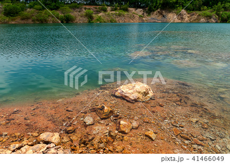 Small canyon with water. 41466049