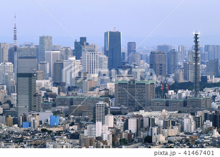 日本の東京都市景観 防衛省など 街並みを望むの写真素材