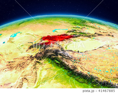 Kyrgyzstan from orbit 41467885