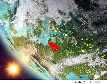 Sunset above Lithuania on Earth 41468102