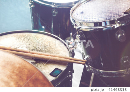 Music background.Drumkit on stage lights Music background.Drumkit on stage lights 41468358