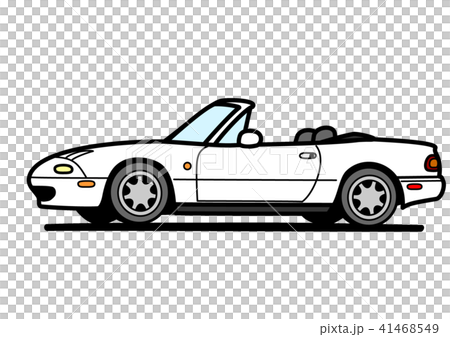 国産コンパクトオープンスポーツ　白色　自動車イラスト 41468549