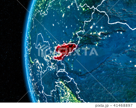 Kyrgyzstan on Earth at night 41468897