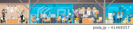 Coworking Office Center with Working People Vector 41469357