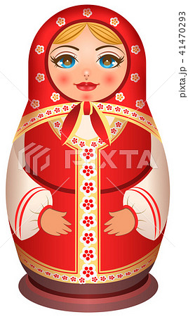 Traditional national painted wooden Russian doll 41470293