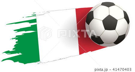 Soccer ball strike flight background of italy flag Soccer ball strike flight background of italy flag 41470403