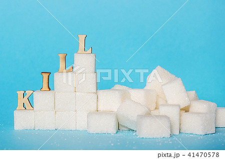 refined sugar and word KILL. Concept sugar kills 41470578