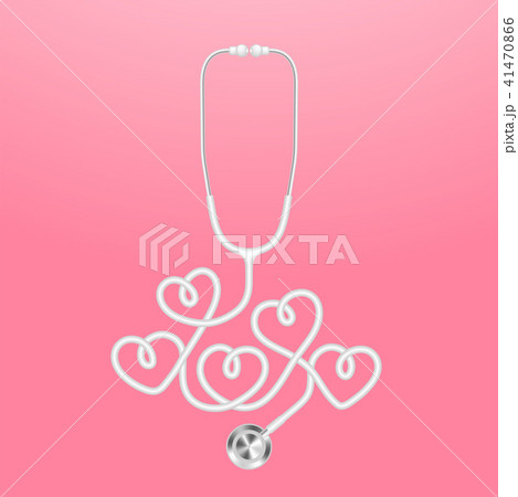 Stethoscope white color and heart sign symbol 41470866