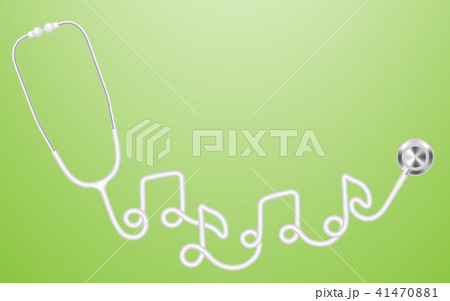 Stethoscope white color and music note sign symbol 41470881