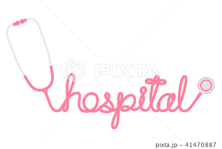 Stethoscope pink color and hospital text 41470887