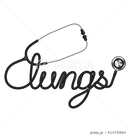 Stethoscope black color and lungs text 41470904