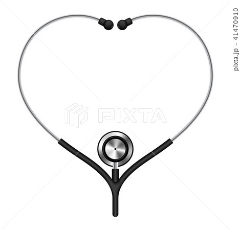 Stethoscope black color and heart sign symbol 41470910