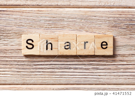 share word written on wood block.  41471552