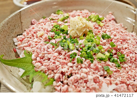Donburi with minced raw Wagyu(Japanese beef).  41472117