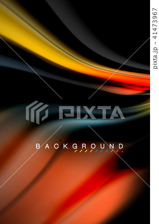Fluid liquid colors design, colorful marble or plastic wavy texture background, glowing multicolored 41473967