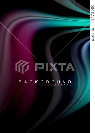 Fluid liquid colors design, colorful marble or plastic wavy texture background, glowing multicolored 41473980