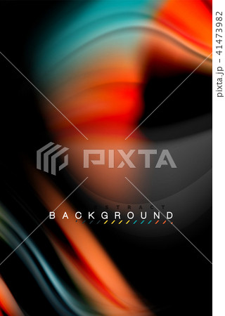 Fluid liquid colors design, colorful marble or plastic wavy texture background, glowing multicolored 41473982