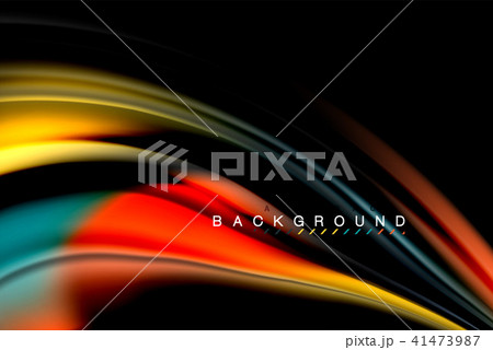 Fluid liquid colors design, colorful marble or plastic wavy texture background, glowing multicolored 41473987