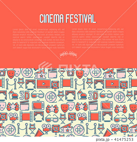 Cinema festival concept with thin line icon 41475253