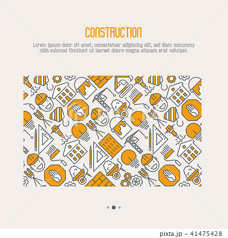 Building construction concept with thin line icons 41475428