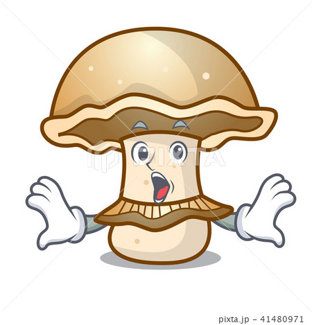 Surprised portobello mushroom mascot cartoon Surprised portobello mushroom mascot cartoon 41480971